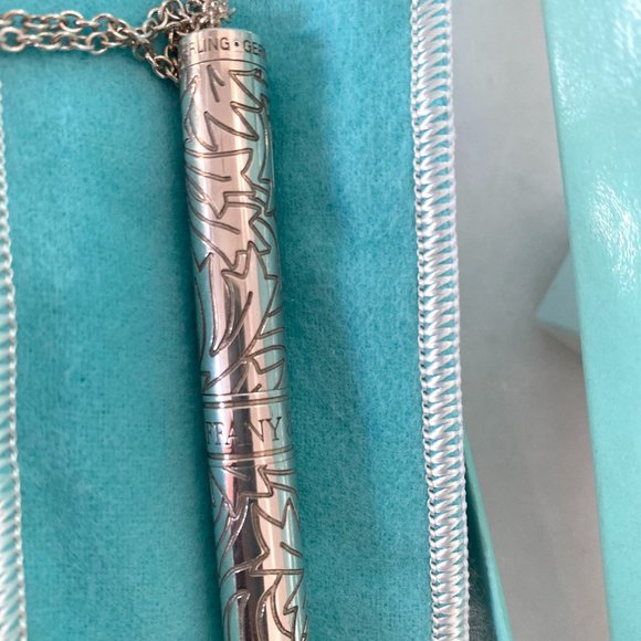 Vintage TIFFANY & CO 925 Sterling Silver Rare Ballpoint Pen with Necklace - Picture 3 of 16